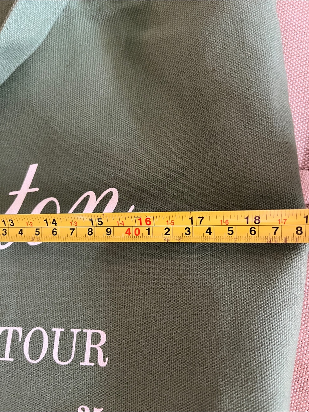 SEZANE Green East Hampton French Amour Tour Cotton Tote REUSABLE CATCHALL BAG - Picture 8 of 10